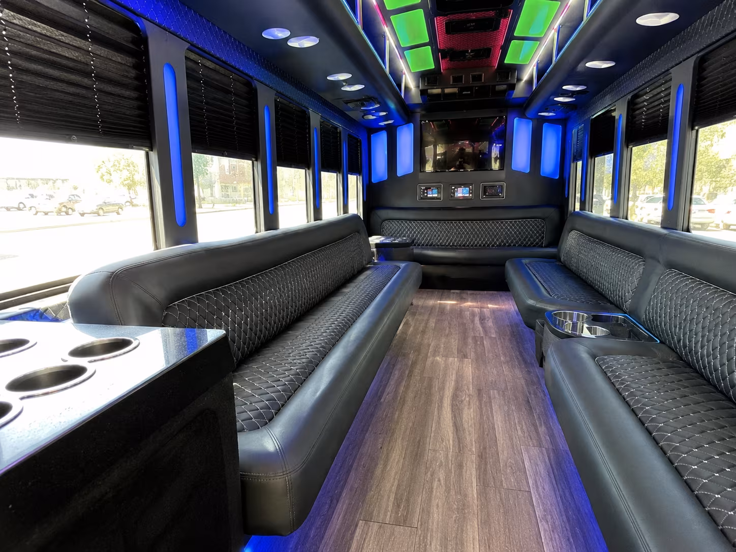 mckinney 15 passenger party bus inside