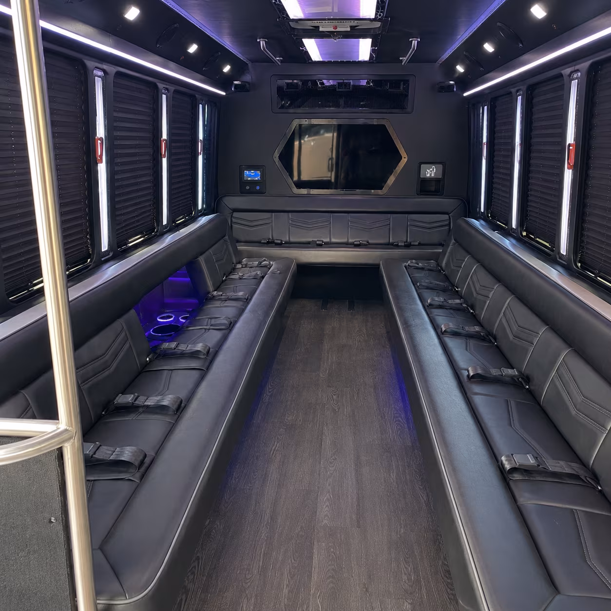 mckinney 18 passenger party bus interior