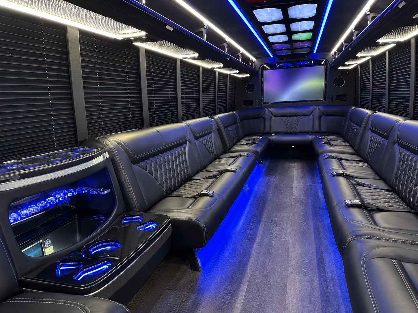 mckinney 20 passenger party bus inside
