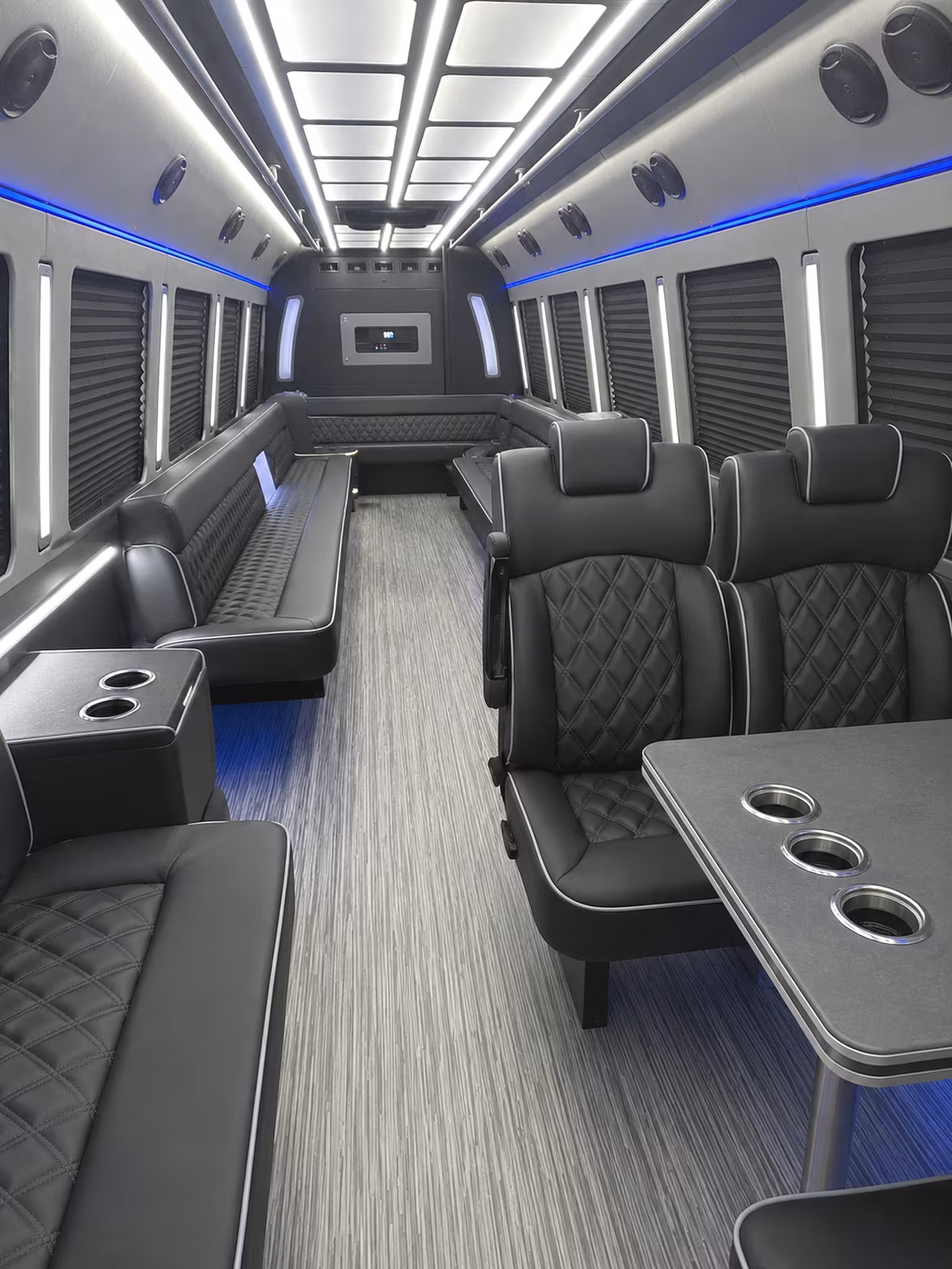 mckinney 25 passenger party bus inside