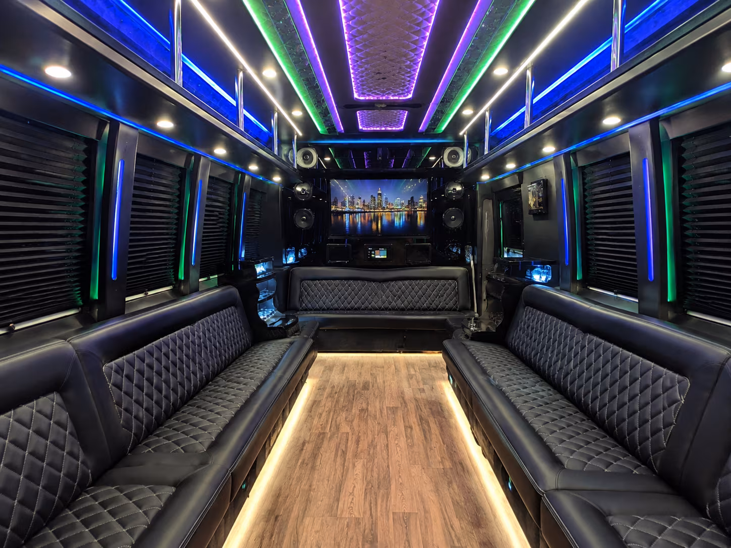 mckinney 25 passenger party bus interior