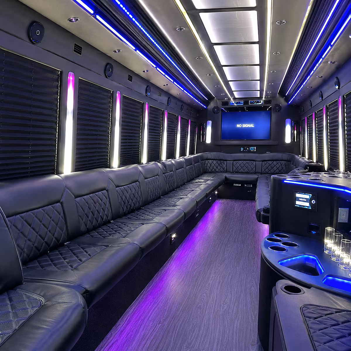 mckinney 30 passenger party bus inside