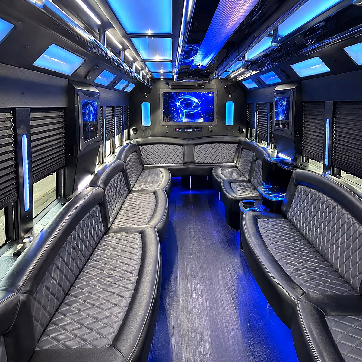 mckinney 50 passenger party bus interior