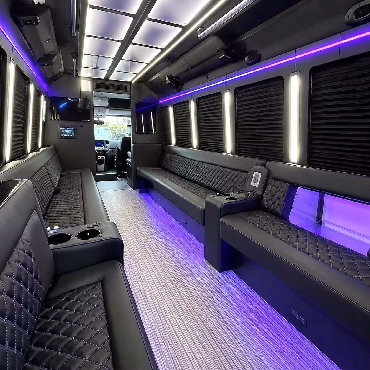 mckinney party bus rental interior